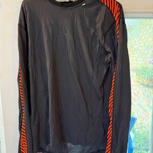 Helley Hansen Black and safety Orange thermal Long Sleeve Shirt